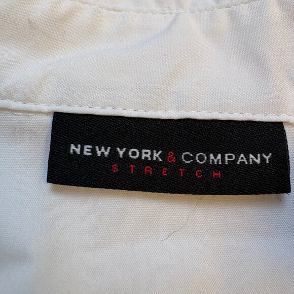 NY&C Stretch Empire Waist Blouse White Career Top Size 18 - Picture 5 of 8